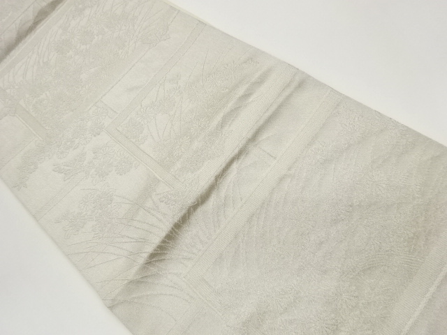 JAPANESE FUKURO OBI / WOVEN KIKU & BUTTERFLY